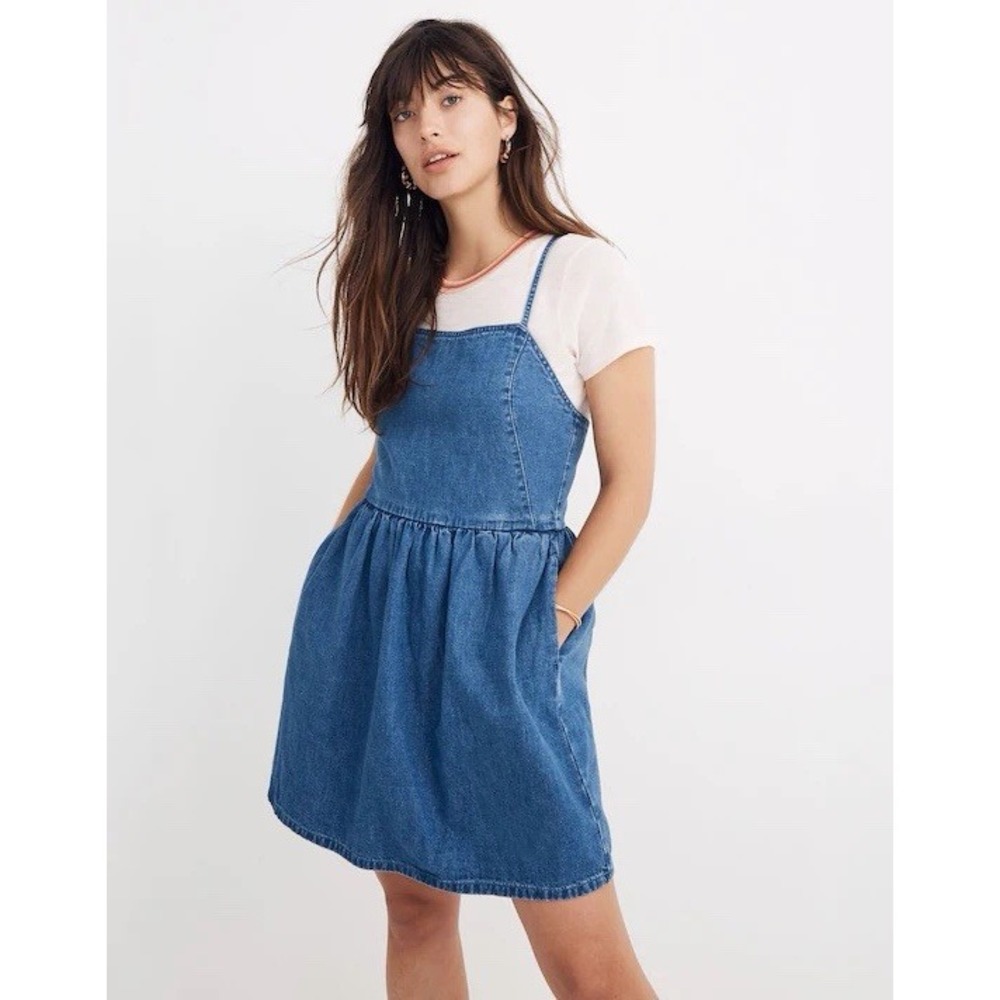NEW Woman's Dresses Madewell Denim Cross-Back Sundress Size 4